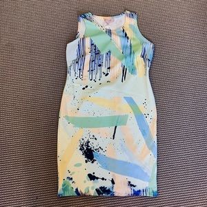 Philosophy sheath dress, spring colors, L